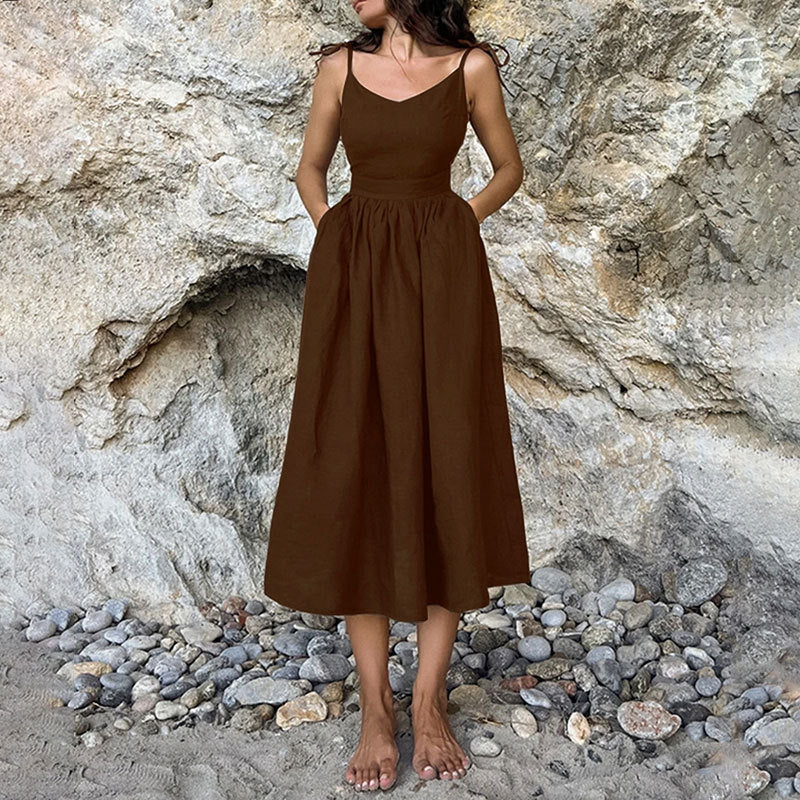 Minimalist V-Neck Maxi – Timeless Elegance
