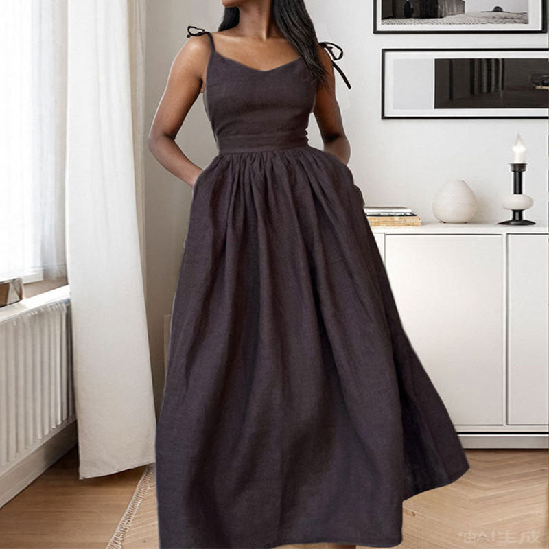 Minimalist V-Neck Maxi – Timeless Elegance