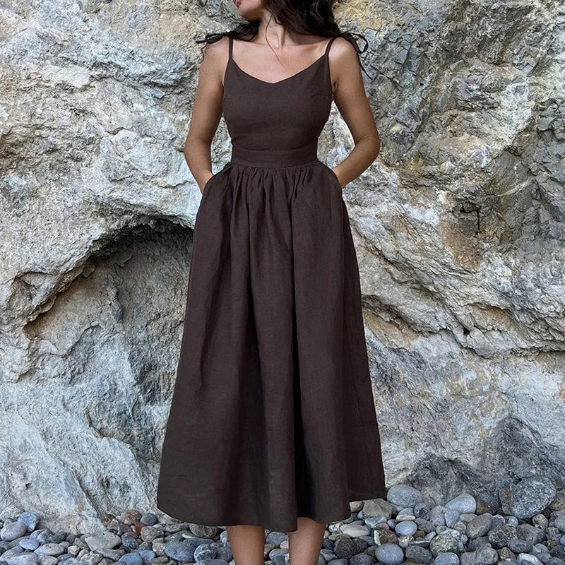 Minimalist V-Neck Maxi – Timeless Elegance