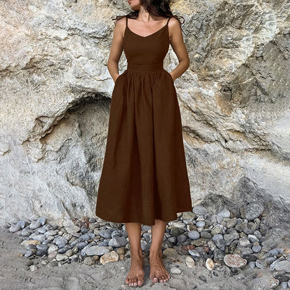 Minimalist V-Neck Maxi – Timeless Elegance