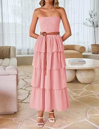 Dress Off-Shoulder Tiered Maxi – Elegant Fit