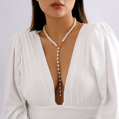 Classic Pearl Necklace – Long and Minimalist