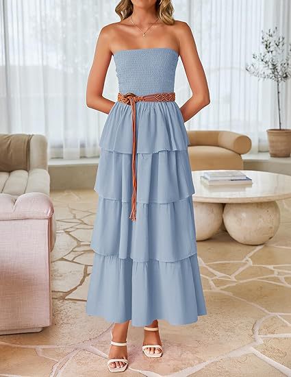 Dress Off-Shoulder Tiered Maxi – Elegant Fit