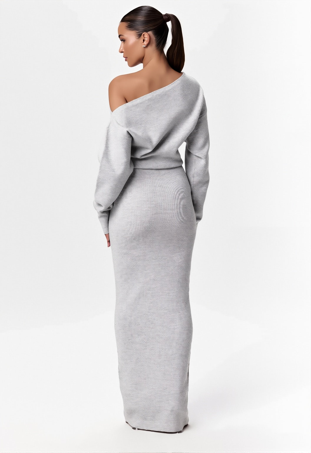 Zenith Curve Dress – Sleek Off-Shoulder Look