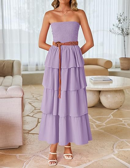 Dress Off-Shoulder Tiered Maxi – Elegant Fit