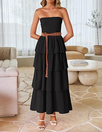 Dress Off-Shoulder Tiered Maxi – Elegant Fit