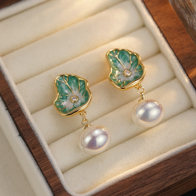 Art-Inspired Earrings – Colorful Leaf Motif