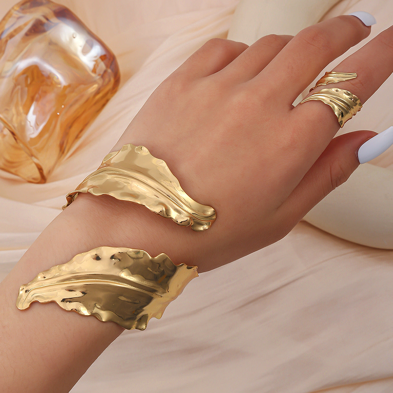 Golden Leaf Set Jewelry