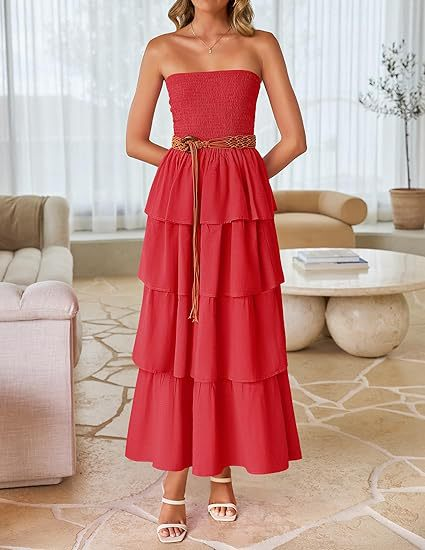 Dress Off-Shoulder Tiered Maxi – Elegant Fit