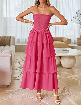 Dress Off-Shoulder Tiered Maxi – Elegant Fit