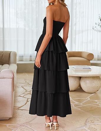 Dress Off-Shoulder Tiered Maxi – Elegant Fit