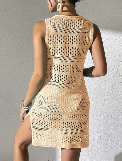 Sheer Beach Cover-Up – Open Back & Tie Detail