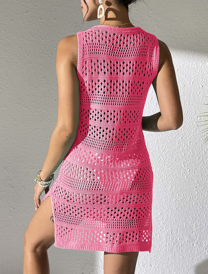 Sheer Beach Cover-Up – Open Back & Tie Detail