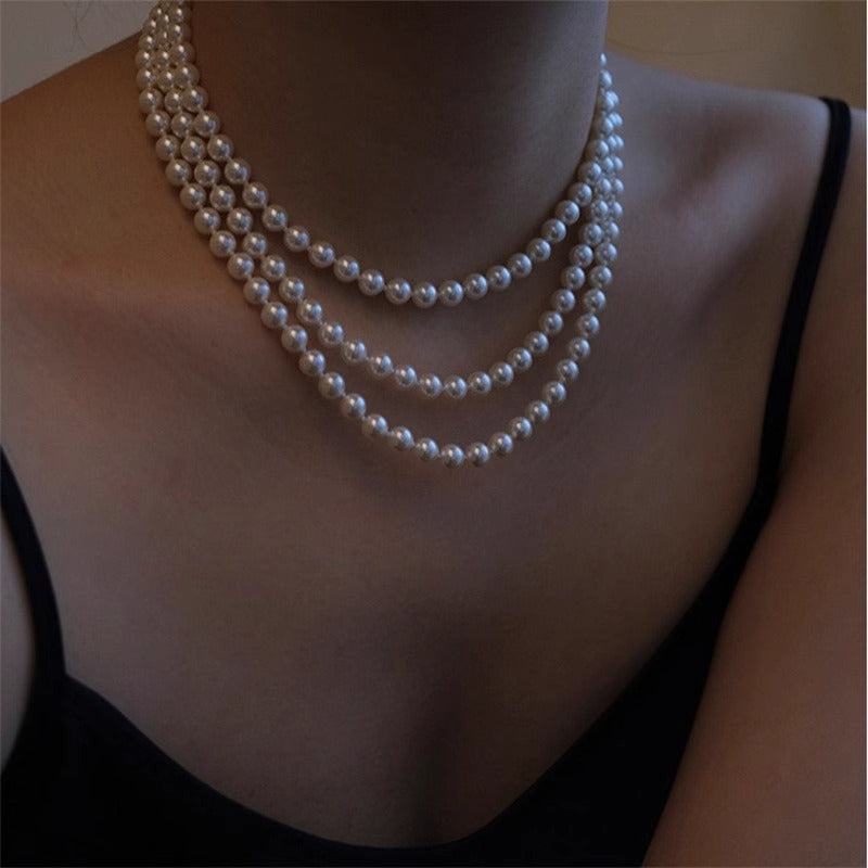 Layered Pearl Necklace – Vintage Chic Statement