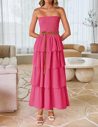Dress Off-Shoulder Tiered Maxi – Elegant Fit