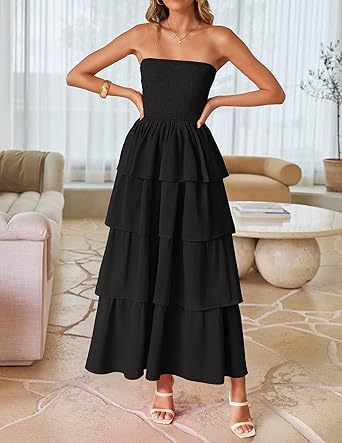 Dress Off-Shoulder Tiered Maxi – Elegant Fit